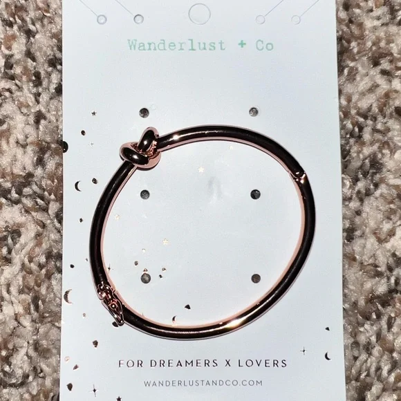 Wanderlust + Co 🌙 18k Filled Rose Gold, Knot Bangle - Picture 5 of 13